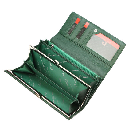 Duży skórzany portfel damski Pierre Cardin