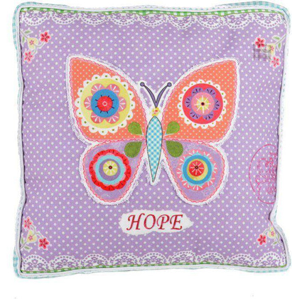 Poduszka fioletowa z motylem