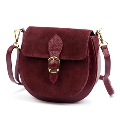 Torebka damska skórzana 25-045 Bordo