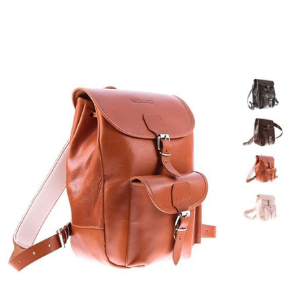 Modny plecak skórzany KEMER VOOC Vintage P1 brąz