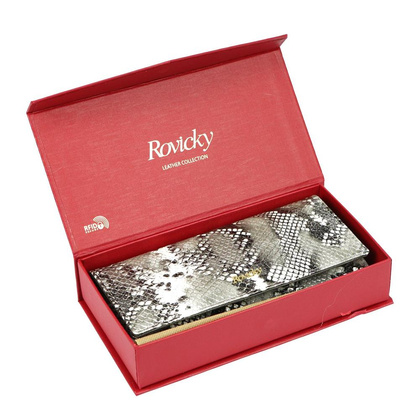Portfel damski skórzany PELLUCCI 8801-SNR RFID Srebrny