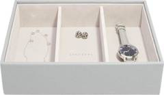 Szkatułka na biżuterię Stackers 3 komorowa classic kamienna szarość