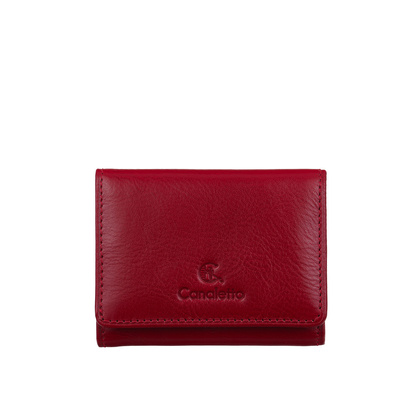 Mały czerwony portfel damski Canaletto ze skóry licowej z RFID – elegancja i ochrona danych PD2001cs165