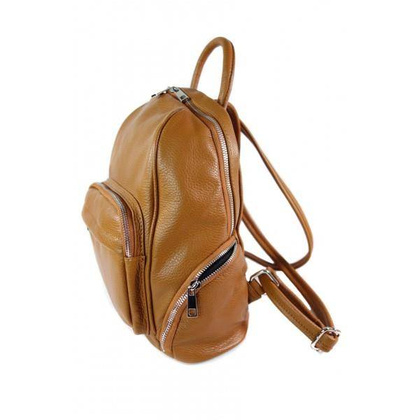 Elegancki poręczny plecak Vera Pelle Camel VP344C