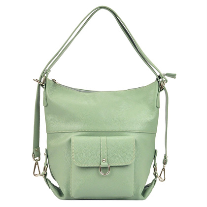 Skórzana torebka shopperka, worek, mieści a4 