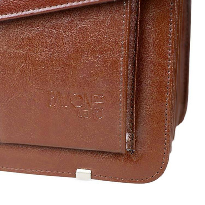 Skórzana teczka męska na dokumenty laptopa brązowa - Pavone Nero Tronto 2058 BR