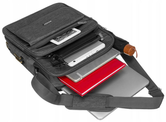 Pojemna listonoszka meska z poliestru