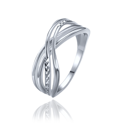 MINET Pierścien srebrny z diamentowym szlifem wielkość 23