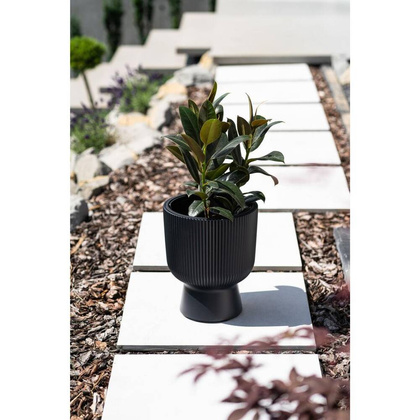 DONICZKA DO KWIATÓW MILLY NA NODZE ŚR 24CM JASNY SZARY