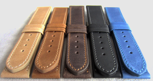 LAVVU Granatowy szyty pasek SPORT z luksusowej skóry Top Grain - 22