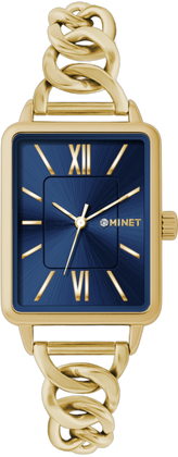 MINET Złoto-granatowy damski zegarek SIENA ze złotą stalową bransoletką