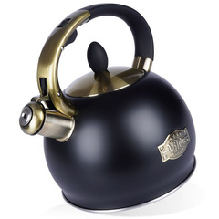 Czajnik z gwizdkiem stalowy czarny 3 l