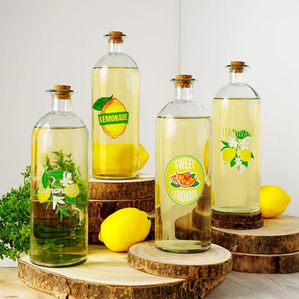 Butelka szklana na lemoniadę z korkiem 1 l