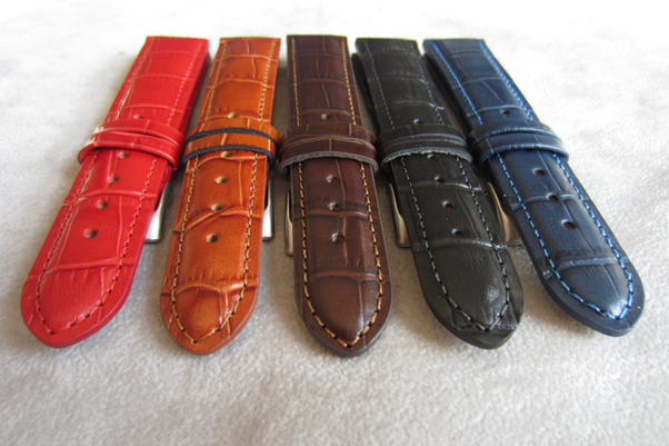 LAVVU Czarny szyty pasek CROCO z luksusowej skóry Top Grain - 16