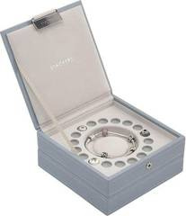 Szkatułka na bransoletkę i charmsy Stackers podwójna szaroniebieska