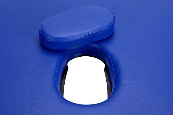 Stół, łóżko do masażu 2-segmentowe aluminiowe Niebieskie