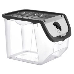 Pojemnik na warzywa i owoce z pokrywą czarny 12 l