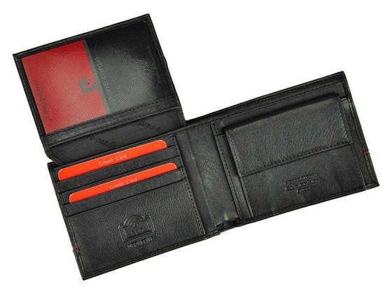 Portfel męski skórzany PIERRE CARDIN SAHARA TILAK15 8806 Czarny / Czerwony