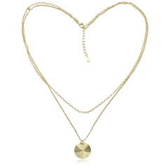 MINET Podwójny pozłacany naszyjnik srebrny z wyciętą zawieszką