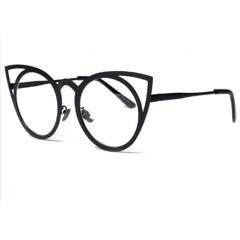 OKULARY &quot;ROYAL CAT EYES&quot; - CZARNE ZERÓWKI OK70WZ7