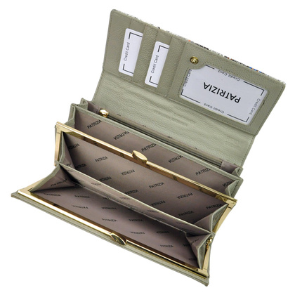 Portfel damski skórzany PELLUCCI SN-100 RFID popiel + róż