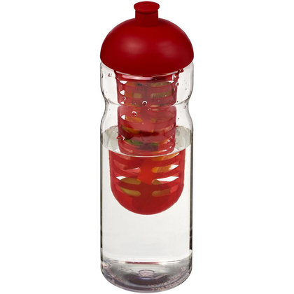 Bidon H2O Base® z wypukłym wieczkiem o pojemności 650 ml z możliwością przyrządzania wody smakowej