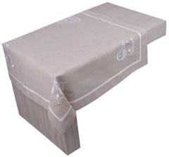 Obrus beżowy z haftem ptaszki 85x85cm