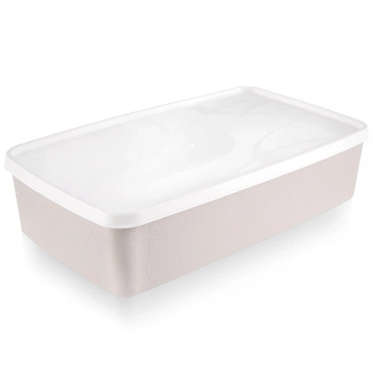 Pojemnik na żywność z pokrywką beżowy 2 l