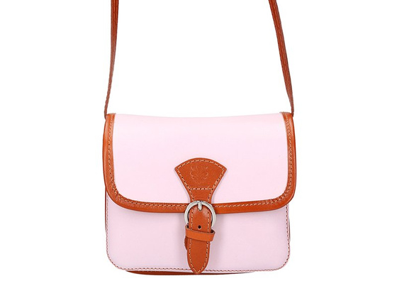 Torebka damska skórzana KEMER 112 pomarańczowy + granat