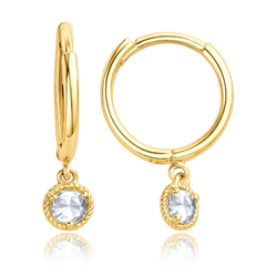 MINET Delikatne złote kolczyki z białymi cyrkoniami Au 585/1000 1,00g