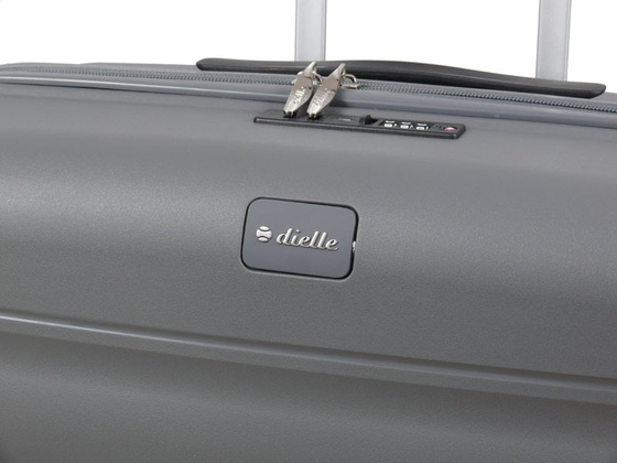 Walizka DIELLE 100 4k 66cm średnia szara PP z poszerzeniem