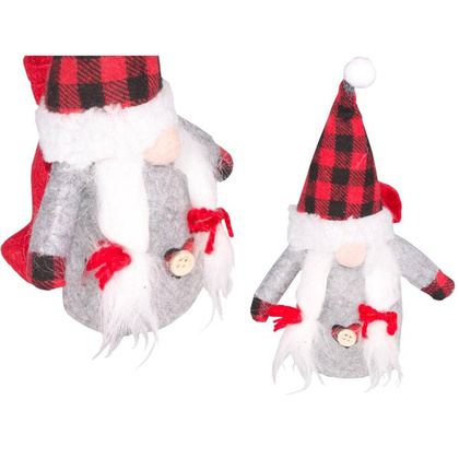 Mikołajek dekoracyjny z workiem na prezent 20cm chłopiec