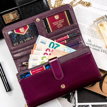 Portfel damski skórzany PELLUCCI PTN 421077-SH-1 fioletowy