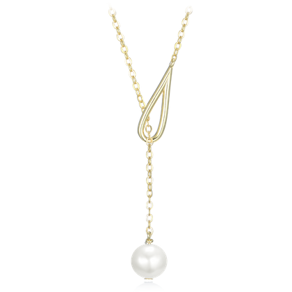 MINET Pozłacany srebrny naszyjnik z naturalnymi perłami