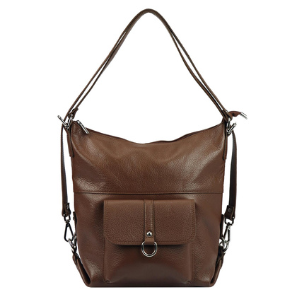 Skórzana torebka shopperka, worek, mieści a4 