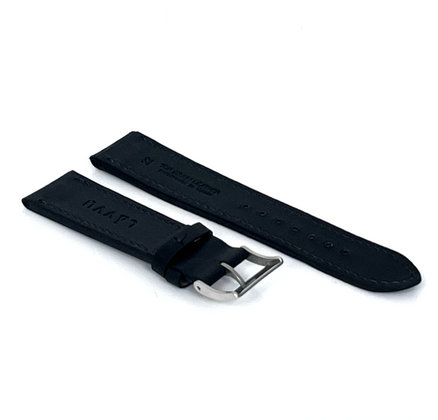 LAVVU Czarny szyty pasek SLIM z luksusowej skóry Top Grain - 20