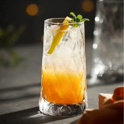 Szklanka falowana wysoka 475 ml grube szkło 3szt SZK184ZESTAW3