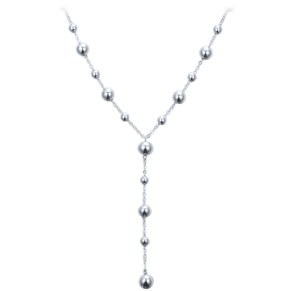MINET Elegancki srebrny naszyjnik z kulkami