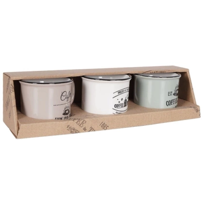 Kubek z uchem ceramiczny do kawy zestaw komplet kubków na prezent 160 ml 3 sztuki