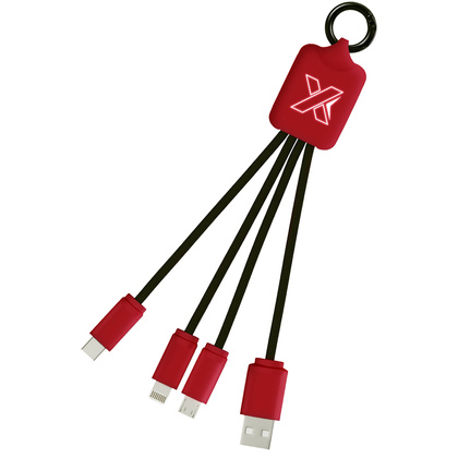 Kabel z podświetlonym logo 3w1 z brelokiem - SCX.design C15