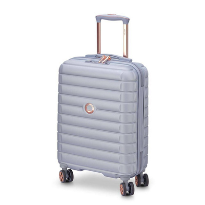 Delsey Shadow 5.0 mała srebrna walizka kabinowa na kółkach 55 cm