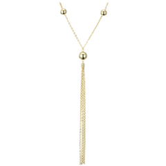 MINET Pozłacany naszyjnik srebrny z łańcuszkami i kulkami