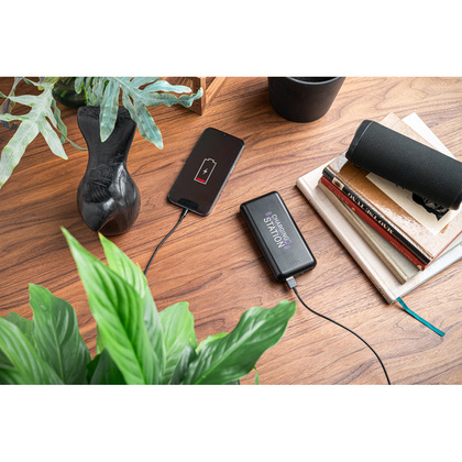 LEAKEY 20. Power bank 20'000 mAh wykonany w ABS pochodzącego z recyklingu