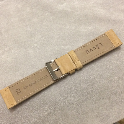 LAVVU Beżowy szyty pasek SPORT z luksusowej skóry Top Grain - 22