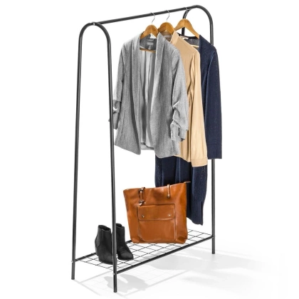 Wieszak na ubrania metalowy czarny stojak podłogowy garderoba loft