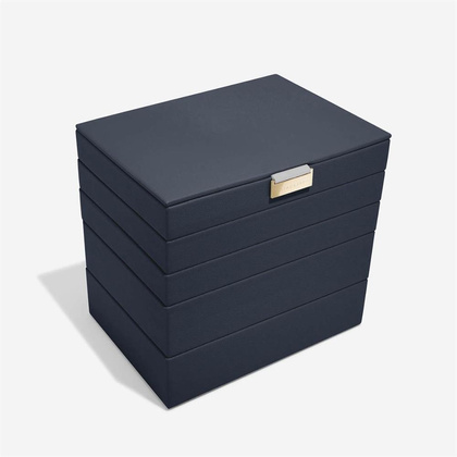 Szkatułka na biżuterię Stackers Pebble pięcioelementowa classic granatowa