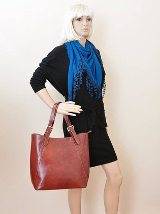 Torebka damska skórzana KEMER 847 Brązowa