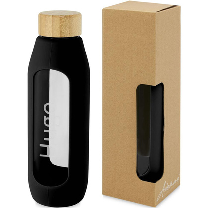 Tidan Butelka z borokrzemianowego szkła o pojemności 600 ml z silikonowym uchwytem