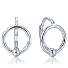 MINET Eleganckie srebrne kolczyki kółka