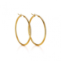 Kolczyki ze stali szlachetnej pozłacane 14k złotem, KOŁA 4,5 cm KST3537